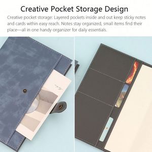 Cuaderno de Negocios Personalizable A5, Diseño con Cierre de Cuero PU, Diario de Viaje de Alta Gama, Hecho a Mano, Corporativo - Product Image 5