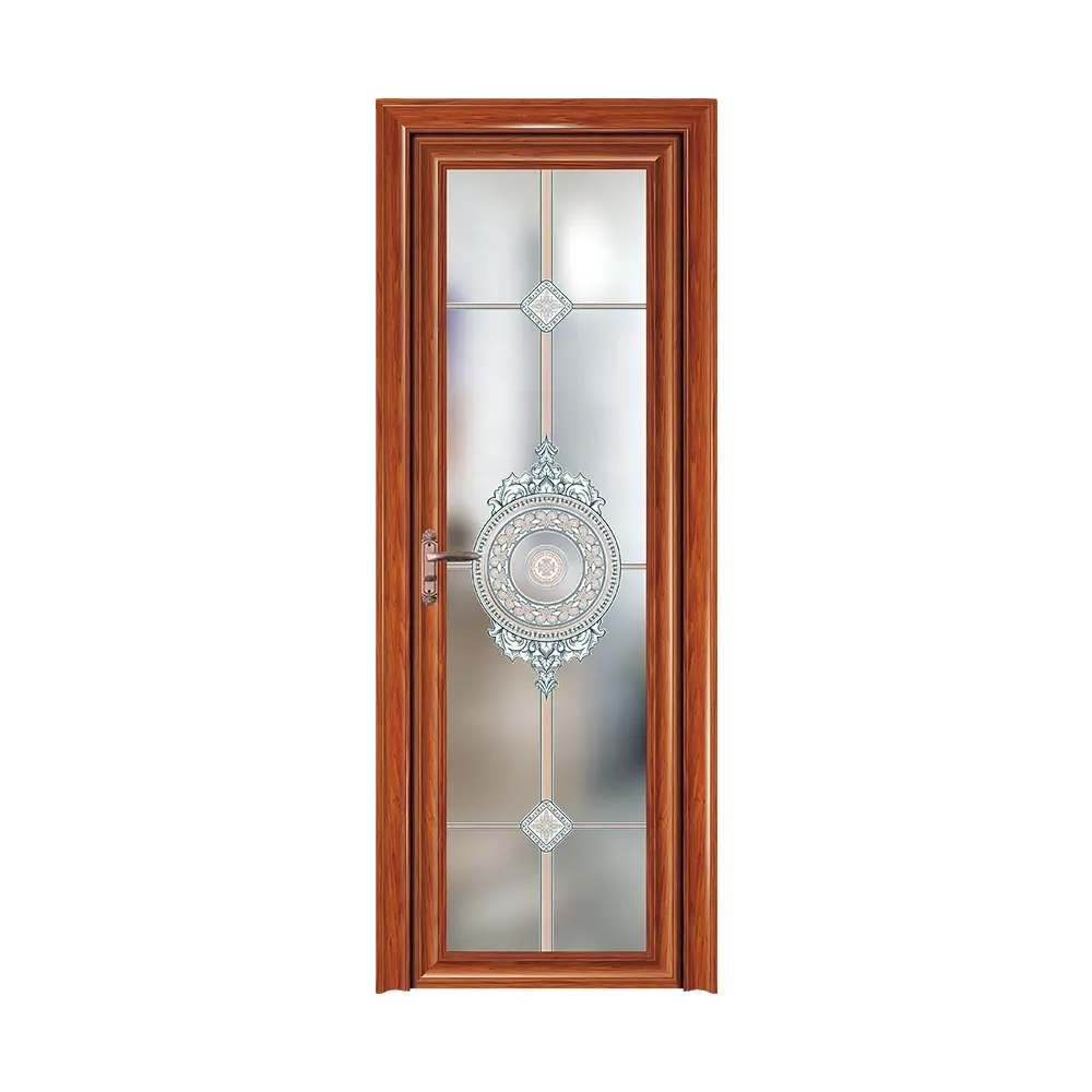 Wanjia ประตูกระจกแบบฝ้าสำหรับห้องน้ำอลูมิเนียมประตูกระจกหน้าต่างบานเลื่อนแบบกำหนดเอง