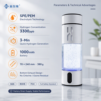 Bouteille d'eau portable enrichie en hydrogène de 280 ml à haute concentration, générateur rechargeable USB YSR B320M, personnalisable avec logo pour voiture, idéal comme cadeau.