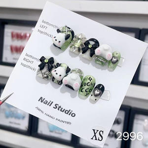 Caja personalizada hecha a mano al por mayor diseño lindo 3D dibujos animados acrílico Anime <span class=keywords><strong>Sanrio</strong></span> Kuromi Kitty gato arte prensa artificial <span class=keywords><strong>uñas</strong></span> - Product Image 5