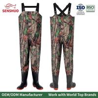 Senshuo Cuissardes de chasse imperméables en PVC à texture d'écorce de bois, modèle Timber Decoy Deepwood Equipment, pour l'excursion