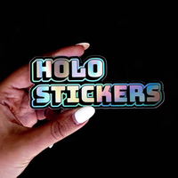 Impression personnalisée de logo individuel, étiquettes holographiques découpées à la forme, autocollants holographiques en vinyle, autocollants brillants en PVC