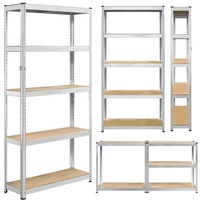 Étagère modulaire en métal galvanisé et acier à 5 niveaux, sans boulons, réglable et protégée contre la corrosion