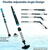 Leistungsstarker Biegbarer Handgehaltener Elektrischer Pool-Staubsauger mit Seitenbürste, Automatischem Transparentfilter, Verstellbarem Winkel und Umweltfreundlichem Design