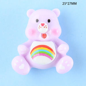 Fabrika toptan yaratıcı sevimli karikatür gökkuşağı ayı Diy el yapımı reçine dekoratif süsler büyük boy 3D Kawaii tırnak bakımı - Product Image 6