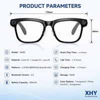 Lunettes Intelligentes M08E avec Capteur de Caméra HD 13MP, Traduction IA, Stockage 4 Go, Réduction de Bruit ENC 5.4, Étanchéité Quotidienne, Double Micro, 1080P