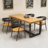 Ensembles de salle à manger commerciaux en fer forgé et bois massif, design rétro nostalgique, empilables