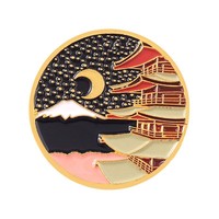 19 Gaya Murah Kustom Grosir Bintang Bulan Pegunungan dan Sungai Karet Enamel Pin Kembali Set untuk Souvenir Perjalanan