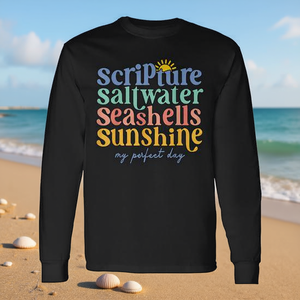 Camiseta de manga larga Scripture Saltwater Seashells Sunshine My Perfect Day - Product Image 3