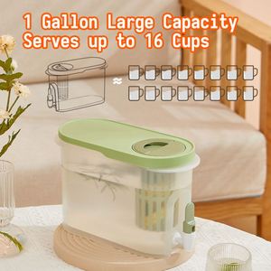 1 Gallon Wholesale Plastic <b>Refrigerator</b> Water Kettle Cold Drink Water Beverage Dispensers with Tea Storage <b>Container</b> and Spout - Product Image 2