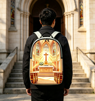 Sac à dos personnalisé sans minimum de commande (MOQ) avec impression photo POD – Créez votre propre sac à dos avec image d'église, religieux chrétien, Pâques, souvenir