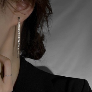 1 Par de Pendientes Románticos Estilo Ins con Borlas de Latón y Múltiples Cadenas, Joyería de Fiesta de Lujo Ligero con Diamantes de Imitación, Regalo - Product Image 4