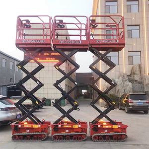 Pequeño Mini Crawler Elevador de tijera autopropulsado Plataforma elevadora de tijeras hidráulicas eléctricas - Product Image 5