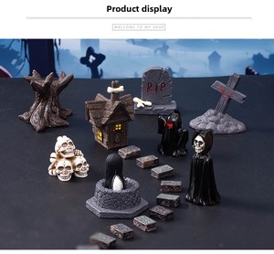 Halloween European Style <b>Mini</b> Ornament Mummy & Ghost-Themed Resin Decor for Spooky Home <b>Desk</b> Touch - Product Image 6