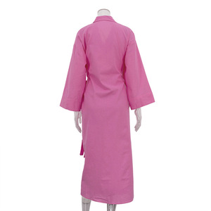 Elegante Chic da donna avvolgente in lino <span class=keywords><strong>rosso</strong></span> con risvolto a maniche <span class=keywords><strong>Kimono</strong></span> con cintura lunga Maxi abito Casual elegante per l'estate tinta unita naturale - Product Image 5