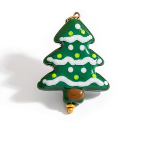 Christmas Charms Gallery | Lampwork Holiday Bead &18K PVD Gold Plated Stainless Steel Bail Pendant | Waterproof & Hypoallergenic - Product Image 5