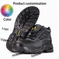 AIMVVSEC Bottes de sécurité antistatiques à semelle en caoutchouc et embout en acier, prêtes à être expédiées, pour la construction et l'industrie