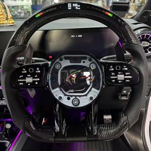 Volant en cuir perforé en fibre de carbone style LED pour <span class=keywords><strong>Mercedes</strong></span> Benz a B C E G S Class GLA GLB GLE W222 W447 EQA EQB <span class=keywords><strong>AMG</strong></span> - Product Image 6