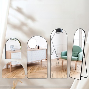 Wholesale <strong>Large</strong> Arched Full Length <strong>Mirror</strong> Factory Direct Black Frame <strong>Freestanding</strong> Floor <strong>Mirror</strong> for Bulk Order - Product Image 3