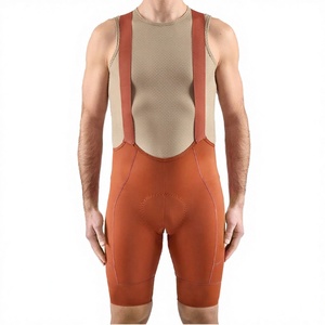 Cuissard de cyclisme pour homme ajusté, respirant, anti-humidité, séchage rapide, en Spandex et Nylon, orange - Product Image 3