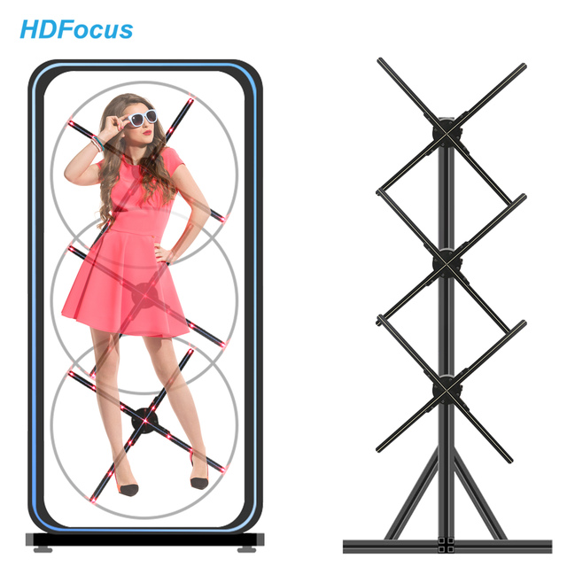 High Resolution Human Shape Splicing 1*3 65cm Holographic Fan Display 3D Hologram LED Fan Other Metal Advertising Equipment