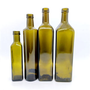 Vendita calda per uso alimentare 100ml 250ml 500ml 750ml 1000ml quadrato vuoto rotondo chiaro vetro verde antico olio da cucina bottiglia <span class=keywords><strong>di</strong></span> olio d'oliva - Product Image 3