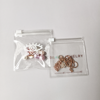 Sac en plastique PVC holographique coloré en matériau recyclé, pochette transparente à fermeture éclair pour bijoux, boucles d'oreilles, bracelets
