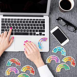 Autocollants sensoriels d'anxiété d'<span class=keywords><strong>étudiant</strong></span> éducatif bandes calmantes 6 entrées arc-en-ciel de charge autocollants de soulagement du Stress - Product Image 1