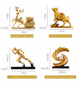 Sculpture en résine Feng Shui pour le bureau, ornement porte-bonheur chinois, décoration de bureau pour le patron, cadeau d'entreprise, artisanat - Product Image 4