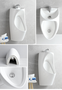 <span class=keywords><strong>Urinoir</strong></span> mural en céramique PATE pour hommes, WC mural pour salle de bain masculine avec lavabo intégré - Product Image 6
