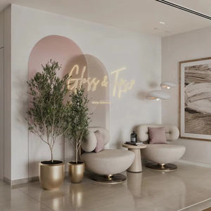 Factory Direct <b>LED</b> Salon Mirror with Shelves | Custom Hair Salon Furniture for Barber Shop Interior Design - Product Image 1