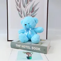 Ours coloré en peluche poupée avec noeud papillon Super doux ours brun jouet pour enfants cadeau d'anniversaire bonbons couleurs PP coton remplissage