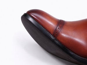 Chaussures habillées brogues à bout capuchonné pour hommes en cuir véritable, style britannique, à lacets, pour affaires, mariage, formelles, bureau, carrière, cadres, vente en gros - Product Image 4