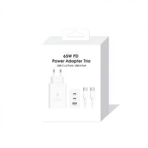 Adaptateur secteur PD 65W Trio USB C 2 ports USB A, charge rapide pour ordinateur portable, téléphone, tablette - Product Image 2