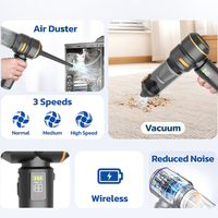 Aspirateur de voiture sans fil 3 en 1 à haute puissance d'aspiration, alimenté par batterie, 18000 Pa, portable, avec fonction de soufflage et lumière LED