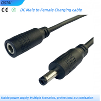 Câble d'extension OSTAi DC4017 4.0x1.7mm mâle/femelle, contact en cuivre, boîtier PVC, indice de protection IP44, 12V 3A/5A, usage domestique et industriel