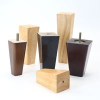 Pieds carrés en bois massif personnalisés, pieds de meubles en bois de caoutchouc pour canapé, table, chaise, tabouret, lit, base de support