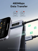 Câble USB-C vers USB-C UGREEN 240W PD3.1 1m avec écran tactile numérique, charge rapide, synchronisation des données 480 Mbps