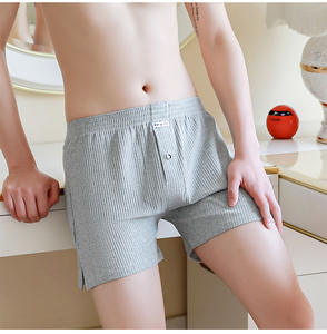 Pantalones de flecha de hilo, ropa interior de algodón elástico para <span class=keywords><strong>hombre</strong></span>, pantalones cortos de <span class=keywords><strong>pijama</strong></span> holgados cómodos de gran tamaño, pantalones cortos de playa, calzoncillos bóxer para <span class=keywords><strong>hombre</strong></span> - Product Image 3