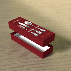 Customized Upper And Lower Lid Chopsticks Holder Packaging Box High-End Recyclable Knife and Fork Gift Box