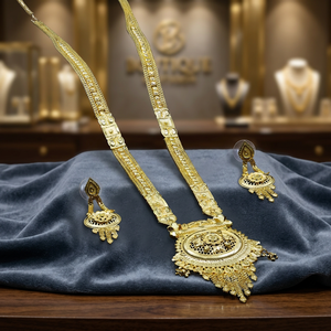 Wholesale Fashion 14K 18K 24K Micro Gold Plated Jewelry, Brass Gold Filled Floral Design Jewelry Set, Forming <b>Long</b> <b>Necklaces</b> Set - Product Image 3