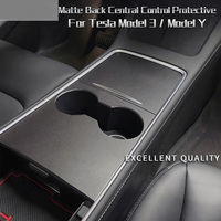 Panel Pelindung Pusat Kontrol Belakang Matte, untuk Tesla Model 3 Pemegang Cangkir Air Model Tambalan Dekoratif Y Aksesori 2021 2022