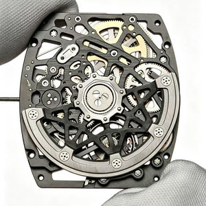 Montre Tonneau Ultra-Fine en Fibre de Carbone |   Montre-bracelet mécanique automatique squelette de luxe pour hommes 67-02 - Product Image 3