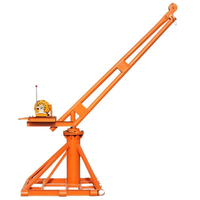 Nouvelle grue électrique domestique orange de petite taille pour toitures et chantiers de construction, palan de levage de briques 220V avec capacité de 500 kg
