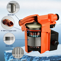 Pompe de surpression d'eau chaude électrique silencieuse haute pression avec turbine composite PP/PEI résistante à la corrosion pour maisons familiales OEM