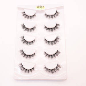 Faux cils 3D en vison, 5/10 paires, naturels, duveteux, doux et vaporeux, Volume dramatique, longue bande de cils croisés - Product Image 2