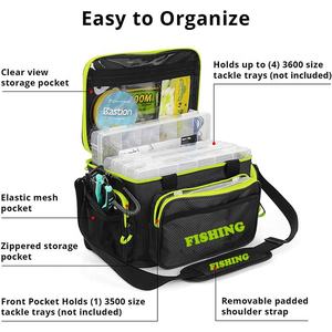 Borsa da pesca impermeabile multifunzione per esterni, attrezzatura da pesca per campeggio <span class=keywords><strong>in</strong></span> <span class=keywords><strong>montagna</strong></span>, borsa a tracolla - Product Image 4