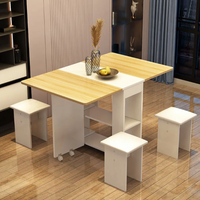 Table à manger pliante moderne en bois massif, mobile, extensible, rectangulaire, simple, petite table multifonctionnelle pour appartement