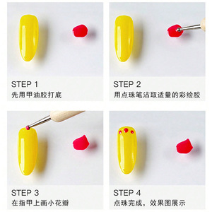 Juego de 5 bolígrafos de punteado de 2 vías con mango de madera para arte de uñas, gel acrílico, pedrería, herramienta de manicura para detalles y pintura - Product Image 4