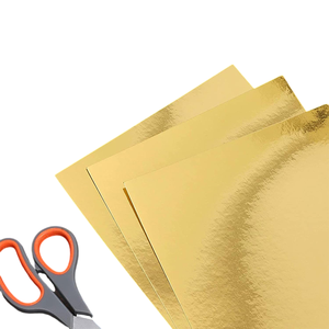 Бумага картонная металлизированная A4, 10 листов в упаковке, 220 г/м², двусторонняя, с золотым и серебряным зеркальным фольгированием - Product Image 2